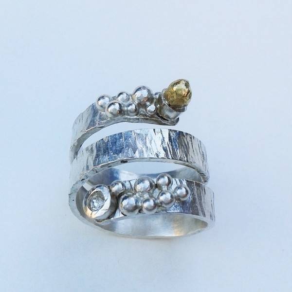 Χειροποίητο ασημένιο (.925) δαχτυλίδι με swarovski - statement, chic, handmade, ιδιαίτερο, μοναδικό, ορείχαλκος, ασήμι 925, swarovski, χειροποίητα, all day, must αξεσουάρ, boho, rock