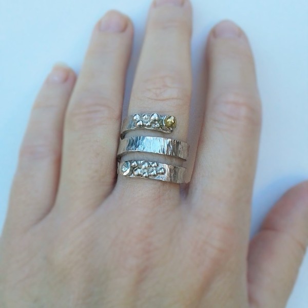 Χειροποίητο ασημένιο (.925) δαχτυλίδι με swarovski - statement, chic, handmade, ιδιαίτερο, μοναδικό, ορείχαλκος, ασήμι 925, swarovski, χειροποίητα, all day, must αξεσουάρ, boho, rock - 3
