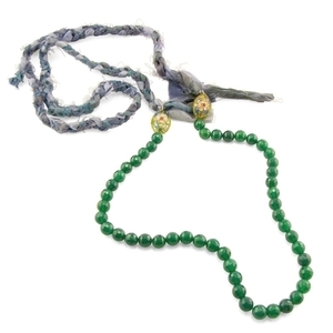 Silk braided Green Agate Necklace Κολιέ πράσινου Αχάτη - μετάξι, ημιπολύτιμες πέτρες, αχάτης, στρογγυλό, μακρύ, κολιέ, χειροποίητα, χάντρες