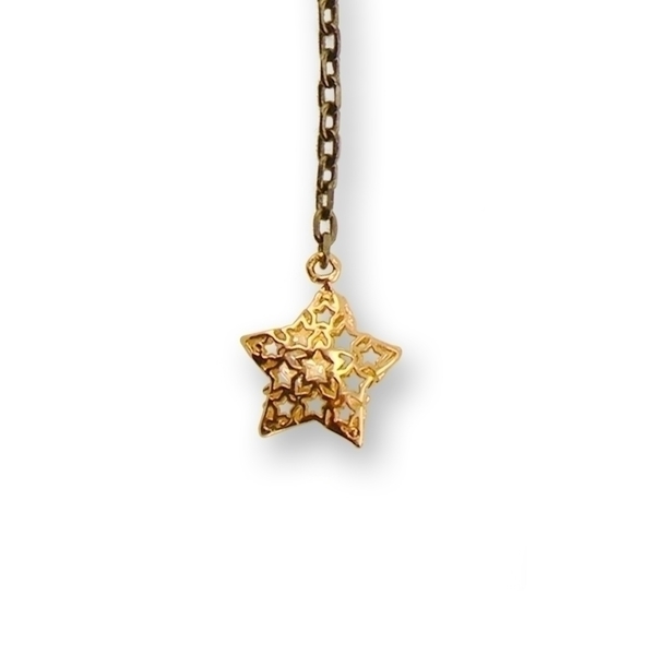 Floating Star Earrings Σκουλαρίκια αλυσίδα αστεράκι - ασήμι, αλυσίδες, αλυσίδες, ορείχαλκος, αστέρι, swarovski, σκουλαρίκια, χειροποίητα, κρεμαστά - 3