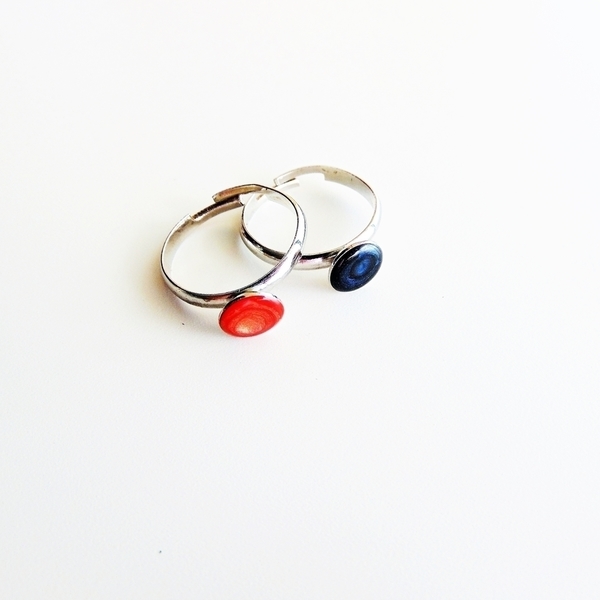 Δαχτυλίδια μικρά ''Tiny drops'' - handmade, επάργυρα, κορίτσι, ακρυλικό, χειροποίητα, μικρά