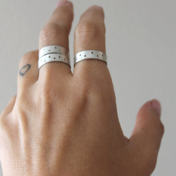 ο Dotted | Δαχτυλίδι Ασήμι 925 - ασήμι 925, δαχτυλίδι, minimal, ασημένια, μικρά, αυξομειούμενα, φθηνά - 3