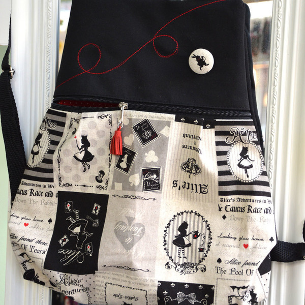 Backpack Alice in Wonderland - ύφασμα, βαμβάκι, σακίδια πλάτης, χειροποίητα - 3