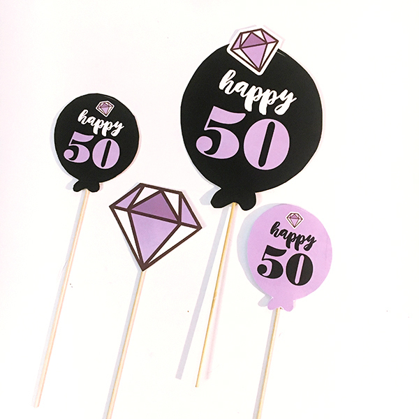Happy 50! Props - γενέθλια, birthday, διακοσμητικά