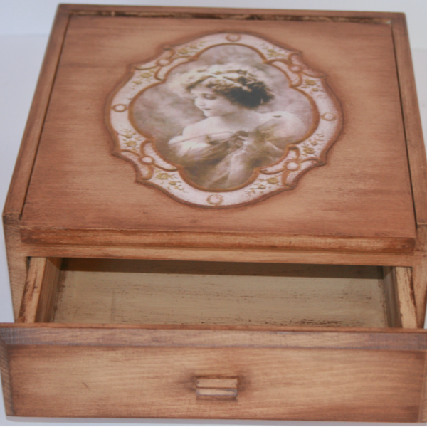μπιζουτιέρα ξύλινη με καθρέπτη και παλαίωση - ξύλο, οργάνωση & αποθήκευση, κουτιά αποθήκευσης - 2