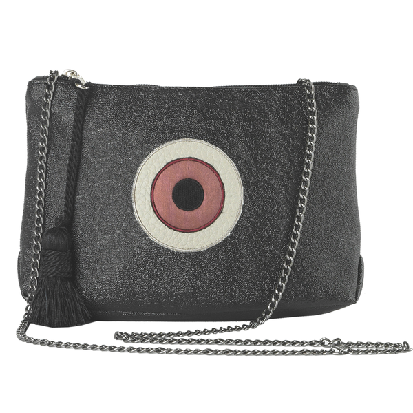 Signorina Black with Chain - Bag by Christina Malle - αλυσίδες, ώμου, τσάντα, μάτι, δερματίνη