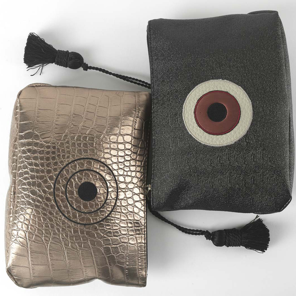 Signorina Black with Chain - Bag by Christina Malle - αλυσίδες, ώμου, τσάντα, μάτι, δερματίνη - 2