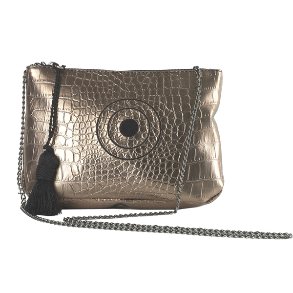 Signorina Gold with Chain - Bag by Christina Malle - αλυσίδες, με φούντες, μάτι, δερματίνη