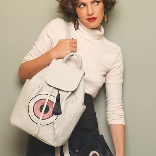 Ecruback - Backpack by Christina Malle - με φούντες, με φούντες, σακίδια πλάτης, τσάντα, μάτι, δερματίνη - 2