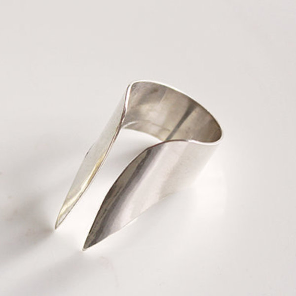 Ασημένιο ασύμμετρο δαχτυλίδι - ασήμι 925, δαχτυλίδι, χειροποίητα, minimal, must αξεσουάρ, ασημένια - 3