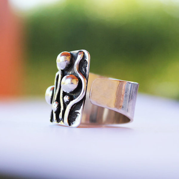 Ασύμμετρο Ασημένιο Δαχτυλίδι - fashion, ασήμι 925, δαχτυλίδι, χειροποίητα, ασημένια - 2