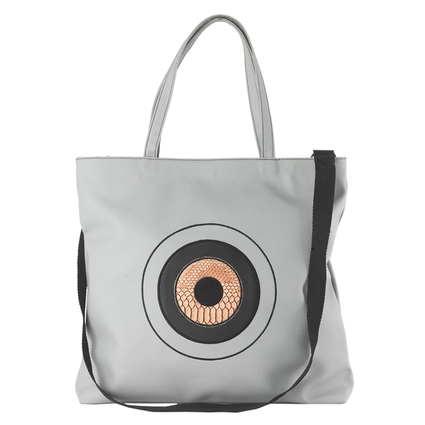 Lady Light Grey - Tote Bag by Christina Malle - ώμου, τσάντα, μάτι, δερματίνη