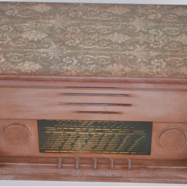 Ράδιο Ξύλινο κουτί με vintage διακόσμηση - οργάνωση & αποθήκευση, κουτιά αποθήκευσης