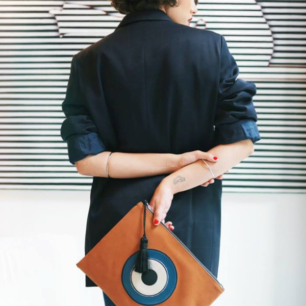 Madam Marble Brandy - Clutch Bag by Christina Malle - φάκελοι, με φούντες, τσάντα, μάτι, δερματίνη - 2