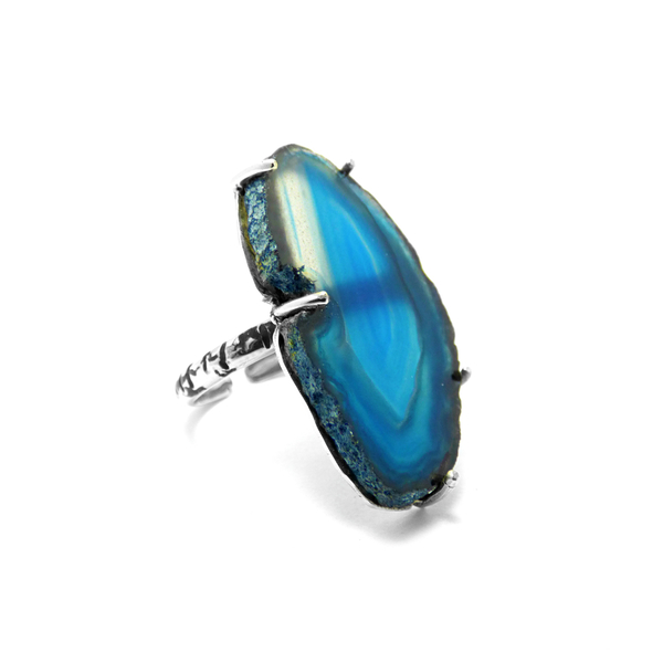 "Blue light lace ring" - Moναδικό δαχτυλίδι με έναν υπέροχο Γαλάζιο Δαντελωτό Αχάτη! - ημιπολύτιμες πέτρες, ημιπολύτιμες πέτρες, αχάτης, handmade, βραδυνά, fashion, vintage, design, ιδιαίτερο, μοναδικό, μοντέρνο, γυναικεία, καλοκαίρι, sexy, ανοιξιάτικο, αλπακάς, χειμωνιάτικο, donkey, δαχτυλίδι, χειροποίητα, απαραίτητα καλοκαιρινά αξεσουάρ, must αξεσουάρ, κλασσικά, γυναίκα, boho, ethnic