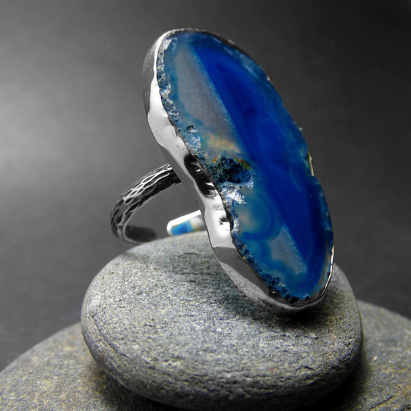 "Blue light lace ring" - Moναδικό δαχτυλίδι με έναν υπέροχο Γαλάζιο Δαντελωτό Αχάτη! - ημιπολύτιμες πέτρες, ημιπολύτιμες πέτρες, αχάτης, chic, handmade, βραδυνά, fashion, vintage, design, ιδιαίτερο, μοναδικό, μοντέρνο, γυναικεία, sexy, ανοιξιάτικο, αλπακάς, χειμωνιάτικο, donkey, δαχτυλίδι, χειροποίητα, απαραίτητα καλοκαιρινά αξεσουάρ, must αξεσουάρ, κλασσικά, γυναίκα, boho, ethnic - 2