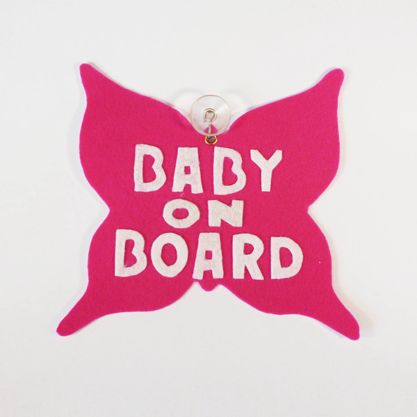 'Baby on Board' σήμα αυτοκινήτου πεταλούδα - κορίτσι, φελτ, τσόχα, κουκουβάγια, χειροποίητα, παιδί, βρεφικά