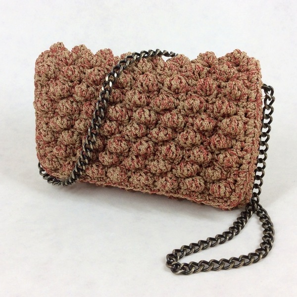 Τσαντάκι Κροσέ με Αλυσίδα - αλυσίδες, πλαστικό, crochet, τσάντα, κορδόνια