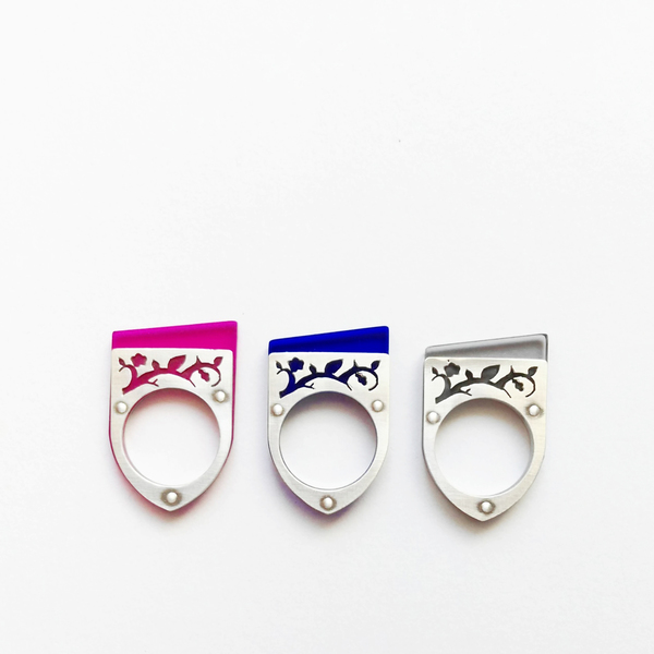 Pink Plexiglass ring, Stackable ring, Ασήμι 925, ροζ πλέξιγκλας - chic, handmade, μοναδικό, μοντέρνο, ασήμι 925, χειροποίητα, minimal, κομψά, plexi glass - 3