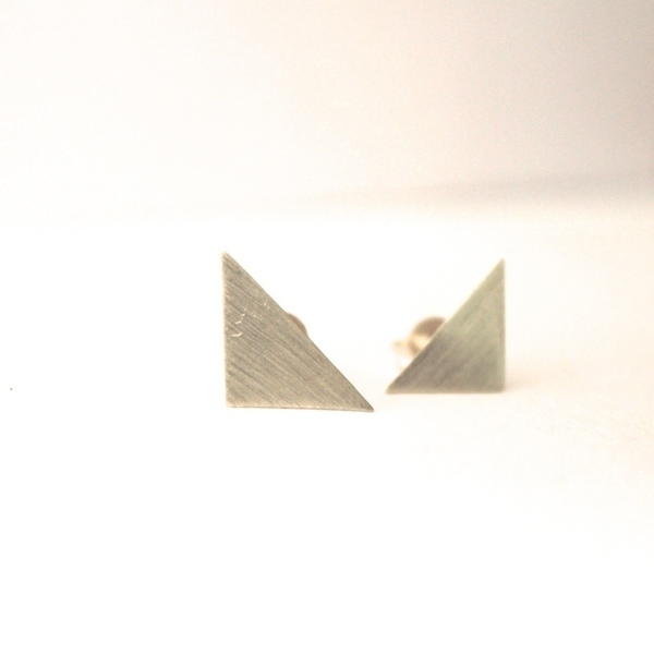 ο Τρίγωνάκι 925 | Σκουλαρίκια Ασήμι 925 Minimal Καρφάκι Δώρο Για εκείνη - ασήμι 925, σκουλαρίκια, γεωμετρικά σχέδια, minimal - 3