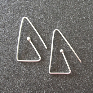 Τριγωνικά σκουλαρίκια από ασήμι - ασήμι 925, σκουλαρίκια, γεωμετρικά σχέδια, minimal, ασημένια