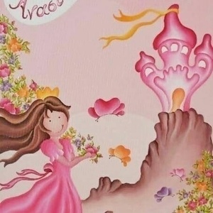 Παιδικός πίνακας πριγκίπισσα. - ζωγραφισμένα στο χέρι, καμβάς, κορίτσι, λουλούδια, όνομα - μονόγραμμα, ακρυλικό, δωμάτιο, δωράκι, πριγκίπισσα, πεταλούδες, προσωποποιημένα, παιδικοί πίνακες