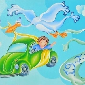 Πίνακας για παιδικό δωμάτιο με θέμα αυτοκίνητο - ζωγραφισμένα στο χέρι, καμβάς, αγόρι, διακόσμηση, όνομα - μονόγραμμα, ακρυλικό, δωμάτιο, δωράκι, αυτοκίνητα, προσωποποιημένα, παιδικοί πίνακες