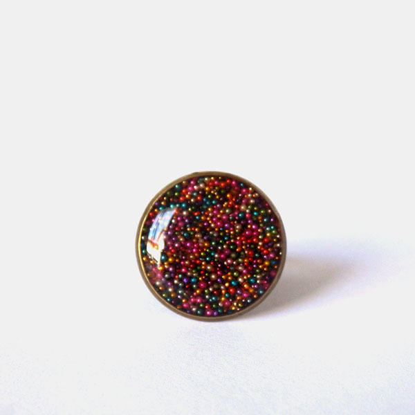 *Color Drop* | Δαχτυλίδι με Υγρό Γυαλί Πολύχρωμο - γυαλί, μέταλλο, δαχτυλίδι, αυξομειούμενα - 2