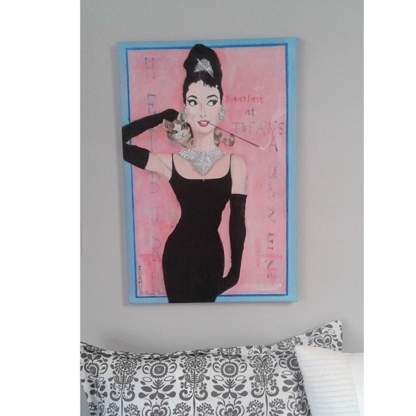 40*60, "Audrey Hepburn" χειροποίητος πίνακας - διακοσμητικό, ιδιαίτερο, μοναδικό, γυναικεία, πίνακες & κάδρα, καμβάς, στυλ, δώρο, σπίτι, διακόσμηση, τοίχου, ακρυλικό, πρωτότυπο, χειροποίητα, είδη διακόσμησης, είδη δώρου, γυναίκα, πίνακες ζωγραφικής - 2