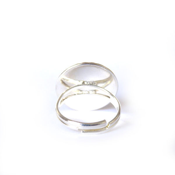 *Silver Dot* | Ασημί Δαχτυλίδι με Υγρό Γυαλί - γυαλί, μέταλλο, δαχτυλίδι, αυξομειούμενα - 3
