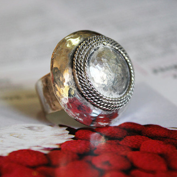 Ασημένιο σφυρήλατο δαχτυλίδι - ασήμι 925, δαχτυλίδι, σφυρήλατο, ασημένια - 2