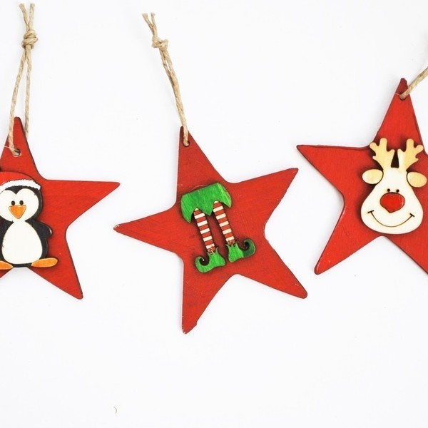 Στολίδια αστεράκια - διακοσμητικό, ξύλο, αστέρι, στολίδι, χριστουγεννιάτικο