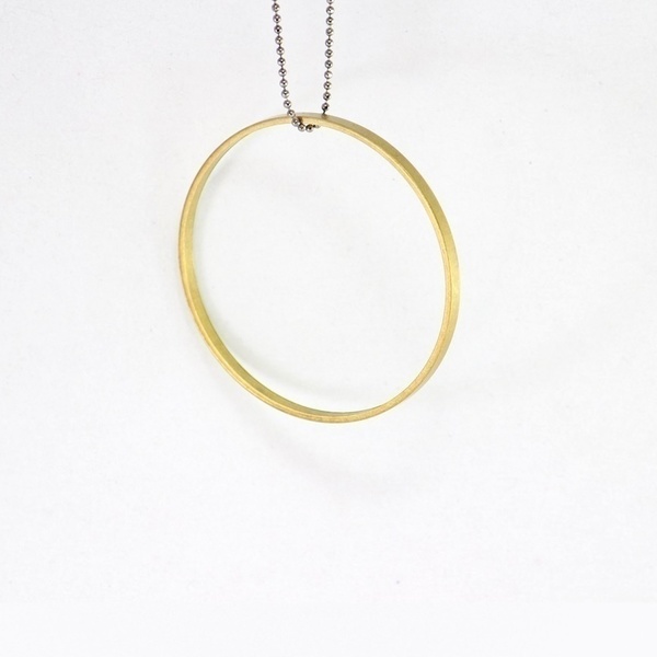 Κολιέ μακρύ με χρυσό κύκλο - ορείχαλκος, κύκλος, κολιέ, minimal