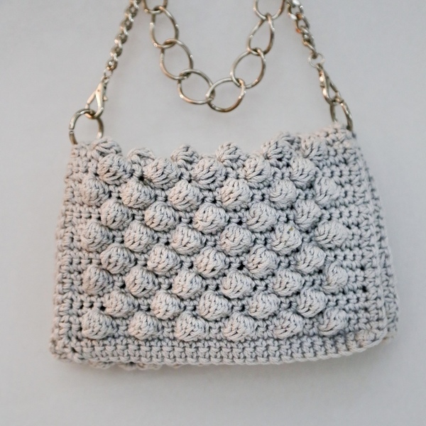 " Grey " crochet bag