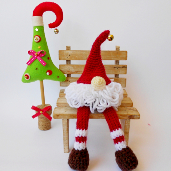 Χριστουγεννιάτικος νάνος κόκκινος. - νήμα, πλεκτό, παιχνίδι, βελονάκι, ακρυλικό, χειροποίητα, παιδί, δωράκι, διακοσμητικά, χριστουγεννιάτικα δώρα