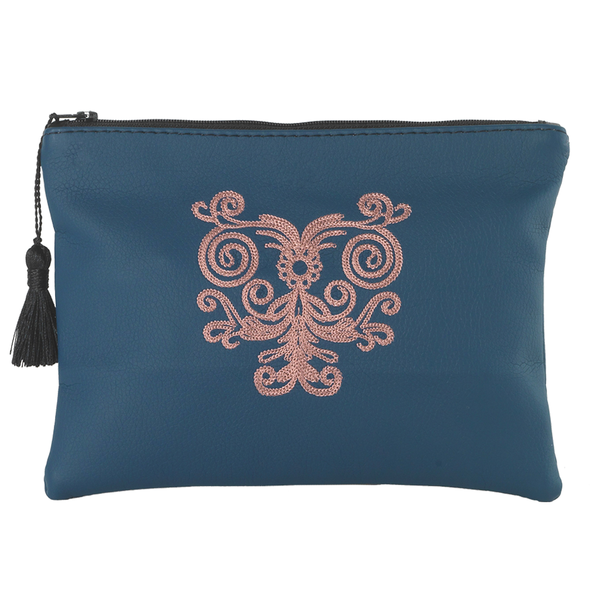 Miss Blue - Envelope Bag by Christina Malle - πλεκτό, πορτοφολάκι, τσάντα, μάτι, δερματίνη