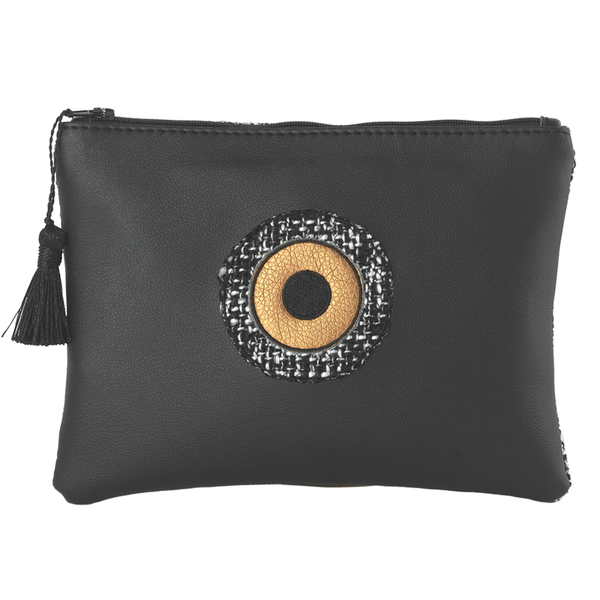 Miss Tweed - Envelope Bag by Christina Malle - πορτοφολάκι, με φούντες, μάτι, δερματίνη