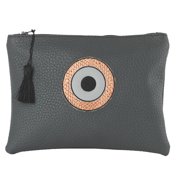 Miss Grey - Envelope Bag by Christina Malle - πορτοφολάκι, με φούντες, τσάντα, μάτι, δερματίνη