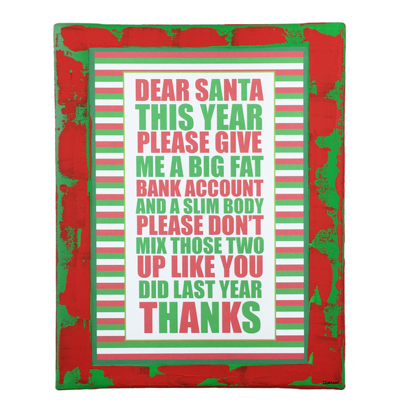 Dear Santa - διακοσμητικό, πίνακες & κάδρα, καμβάς, χαρτί, επιτοίχιο, δώρο, ακρυλικό, χειροποίητα, είδη δώρου, χριστουγεννιάτικο