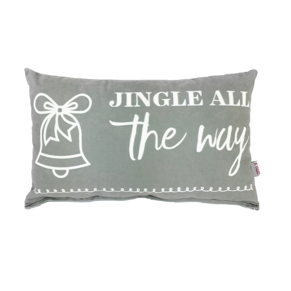 Jingle all the way - Μαξιλάρι - ύφασμα, δώρο, χειροποίητα, είδη δώρου, διακριτικό, χριστουγεννιάτικο, μαξιλάρια