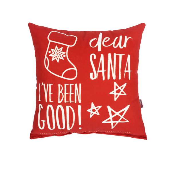 Dear Santa i've been good - Μαξιλάρι - ύφασμα, διακοσμητικό, δώρο, χειροποίητα, χριστουγεννιάτικο, μαξιλάρια