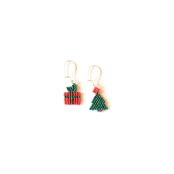 Χαριτωμένα παιδικά σκουλαρίκια από χάντρες - ασήμι 925, κορίτσι, δώρο, σκουλαρίκια, χειροποίητα, χάντρες, χάντρες, χριστουγεννιάτικο, για παιδιά - 4