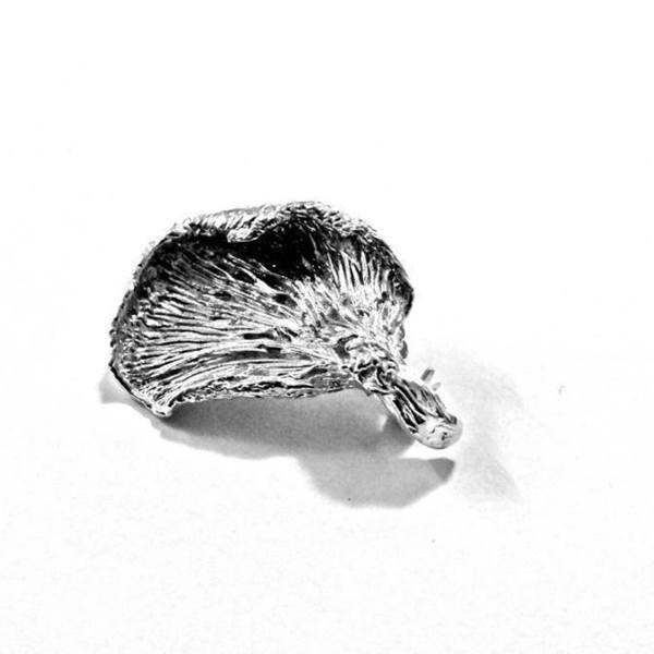 Καρφιτσάκι μανιτάρι πλευρώτους - ασήμι, ασήμι 925, ασημένια, ξεχωριστό