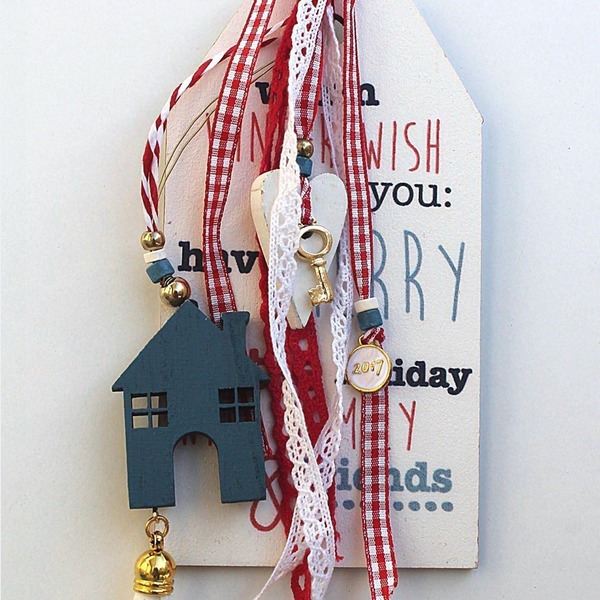 Γούρι Christmas tag message - κορδέλα, handmade, διακοσμητικό, ξύλο, δαντέλα, γούρι, σύρμα, καρδιά, δώρο, σπίτι, decor, πρωτότυπο, κορδόνια, χειροποίητα, πρωτότυπα, χάντρες, εντυπωσιακό, στολίδι, δώρα, δωράκι, χριστουγεννιάτικο, κρεμαστά - 3