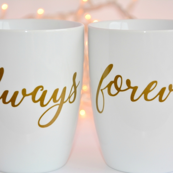 Always & Forever - Κούπες για ζευγάρι - δωράκι, personalised, ερωτευμένοι, σετ