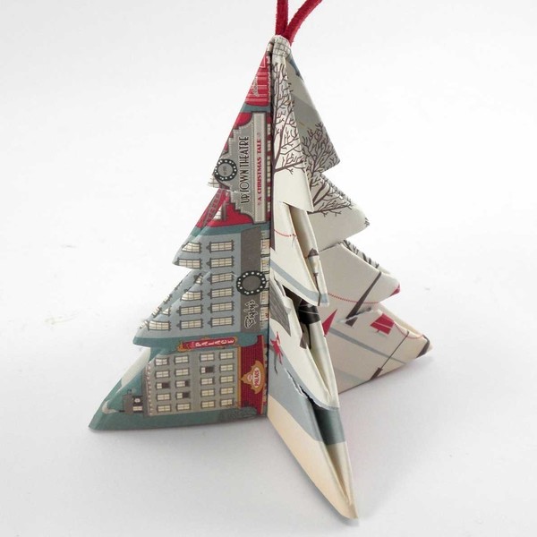 Χριστουγεννιάτικα στολίδια Origami - διακοσμητικό, χαρτί, διακόσμηση, χειροποίητα, minimal, χριστουγεννιάτικο, στολίδια - 3