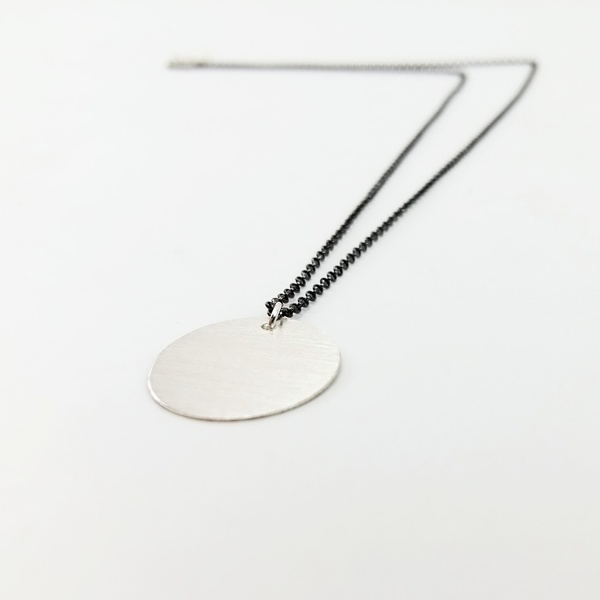 Minimal Shapes - Κρεμαστό για το λαιμό (diameter 1.8 cm), από ασήμι 925 - ασήμι, αλυσίδες, ασήμι 925, δίσκος, χειροποίητα, ασημένια, κοντά, κρεμαστά