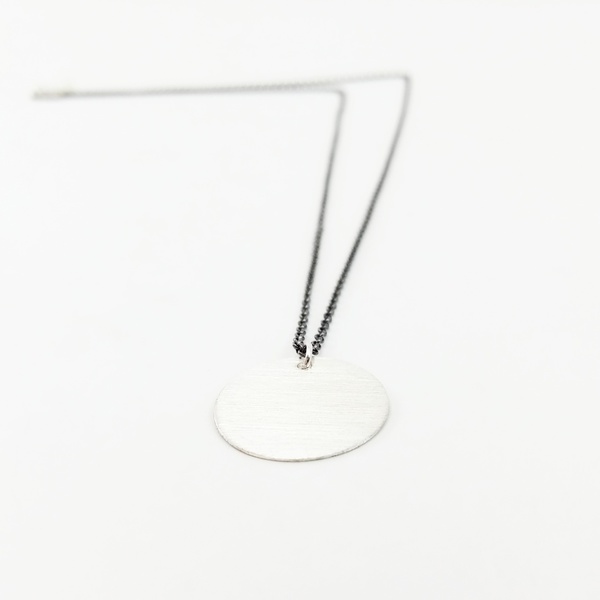 Minimal Shapes - Κρεμαστό για το λαιμό (diameter 1.8 cm), από ασήμι 925 - ασήμι, αλυσίδες, ασήμι 925, δίσκος, χειροποίητα, ασημένια, κοντά, κρεμαστά - 3