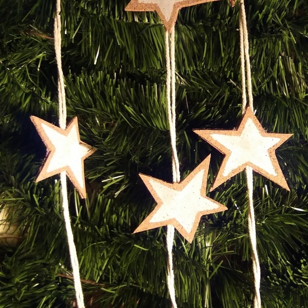 Γιρλάντα από αστερία - χριστουγεννιάτικο, φελλός, στολίδια - 2