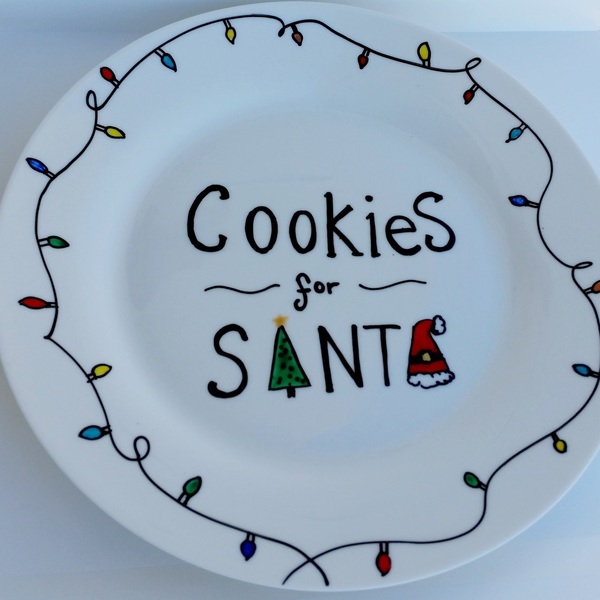 Χριστουγεννιάτικη Πιατέλα cookies for Santa - σμάλτος, πορσελάνη, δωράκι, χριστουγεννιάτικο, είδη σερβιρίσματος